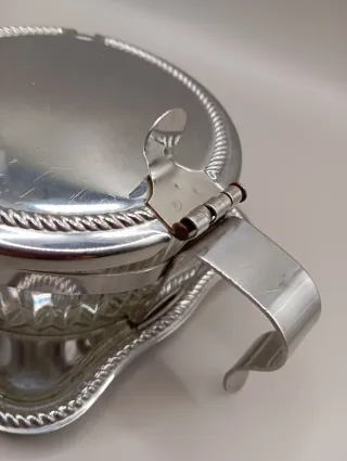 Portaformaggio in vetro e acciaio inox vintage