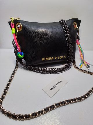 Bolso Bimba y Lola Negro Cadena Multicolor