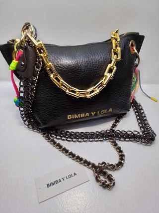 Bolso Bimba y Lola Negro Cadena Multicolor