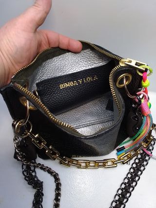 Bolso Bimba y Lola Negro Cadena Multicolor