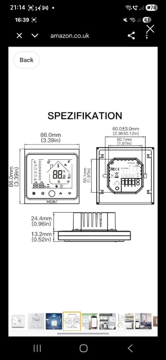 Termostato Inteligente WiFi Moes Nuevo