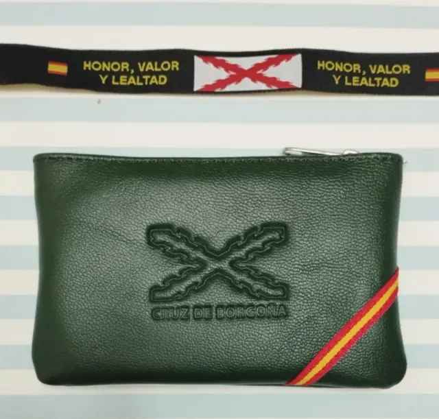 MONEDERO DE PIEL VERDE CRUZ DE BORGOÑA + PULSERA