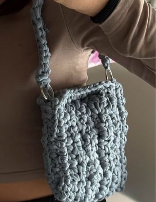 Borsetta uncinetto grigia