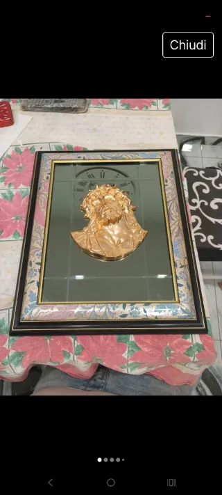 Quadro volto Gesù oro