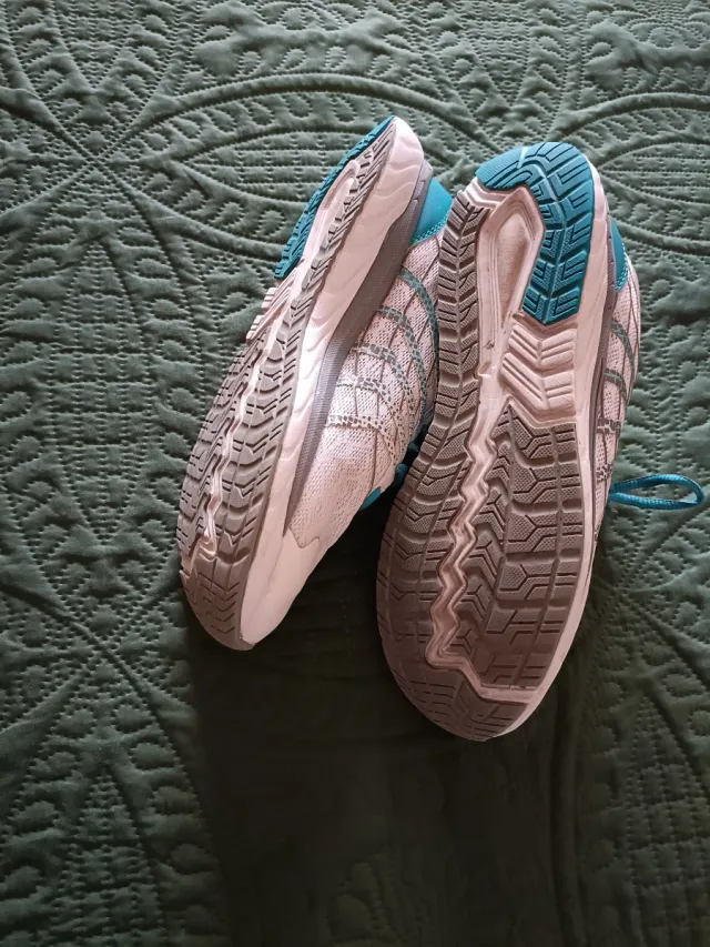 Zapatillas deportivas mujer blancas y turquesa