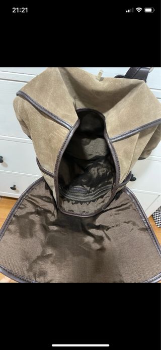 Bolso Zara Piel Beige y Marrón