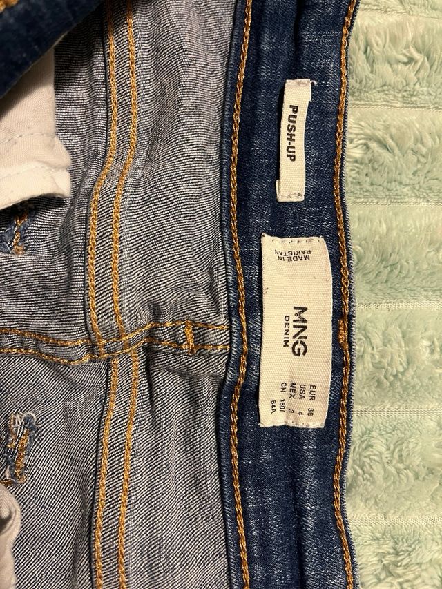 Pantalón Mango Push Up Azul Talla 36