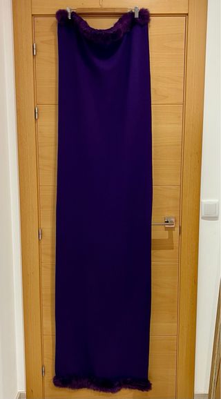 Bufanda lana morada con pelo Maria Luisa Navarro