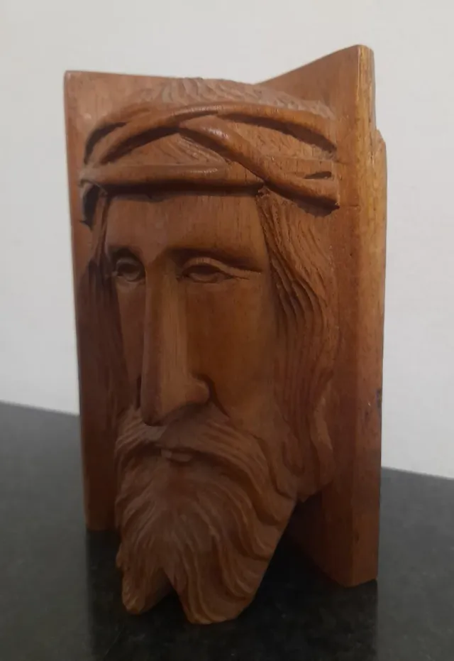 Volto Gesù Cristo intagliato legno