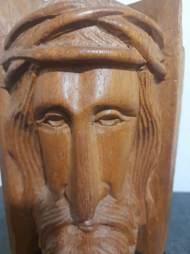 Volto Gesù Cristo intagliato legno