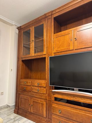 Mueble salón madera maciza 3 cuerpos