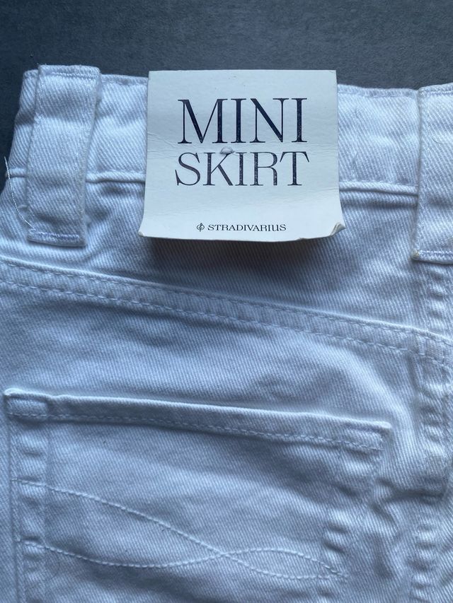 Falda vaquera blanca talla 32