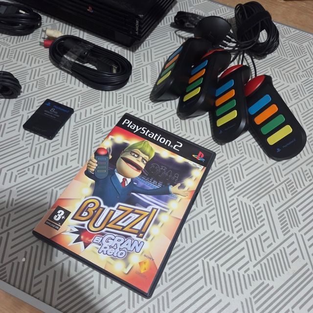 Play Station 2 PS2 FAT + BUZZ! + Juego