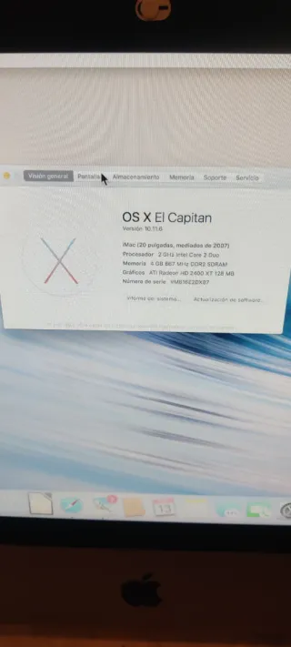 Apple iMac 20 A1224 Plata