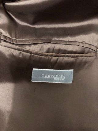 Traje marrón y gris