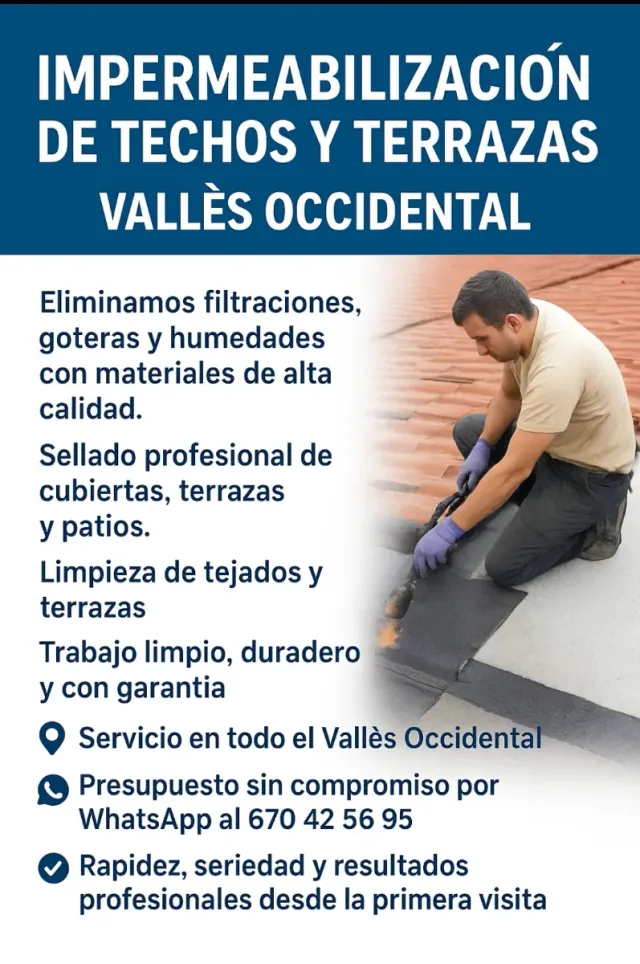 Impermeabilización de tejados y terrazas.