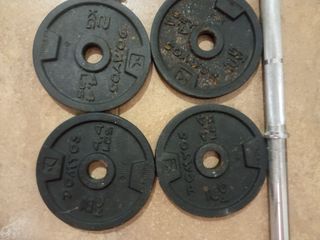 Barra y juego de pesas