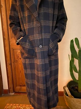 Abrigo largo cuadros Tinycottons Talla M