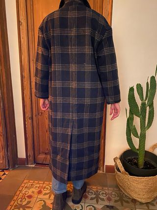 Abrigo largo cuadros Tinycottons Talla M