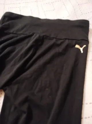 Pantaloni Puma neri con logo oro taglia M