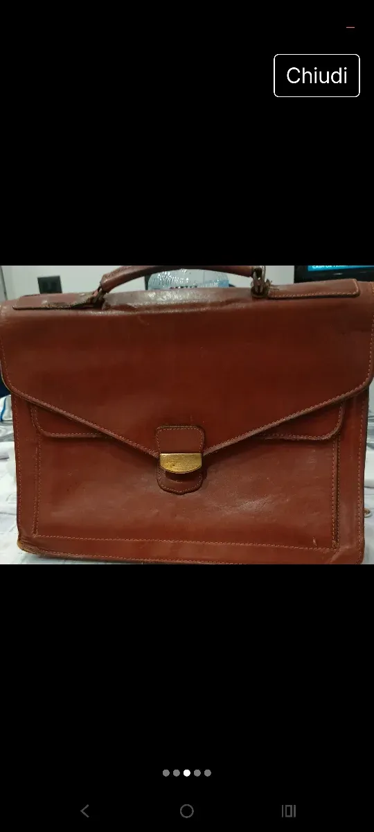 Borsa porta documenti in pelle marrone