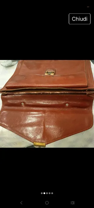 Borsa porta documenti in pelle marrone