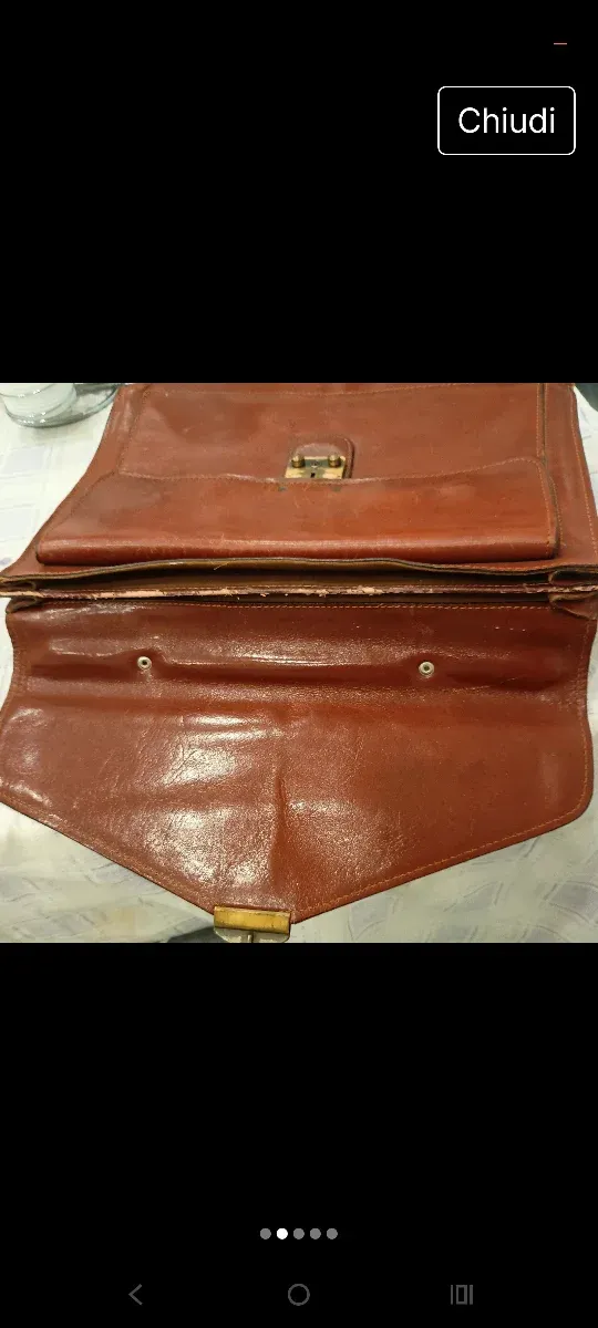 Borsa porta documenti in pelle marrone