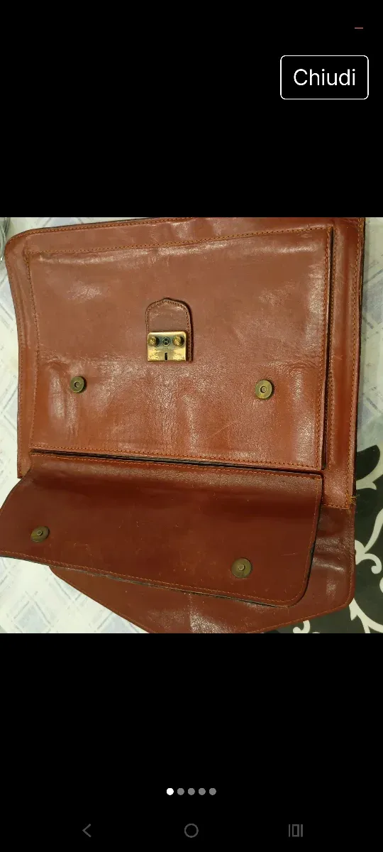 Borsa porta documenti in pelle marrone
