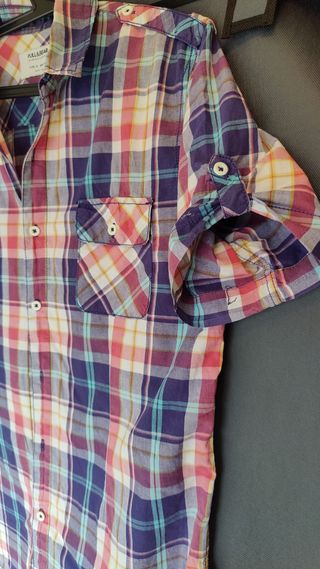 Camisa cuadros manga corta