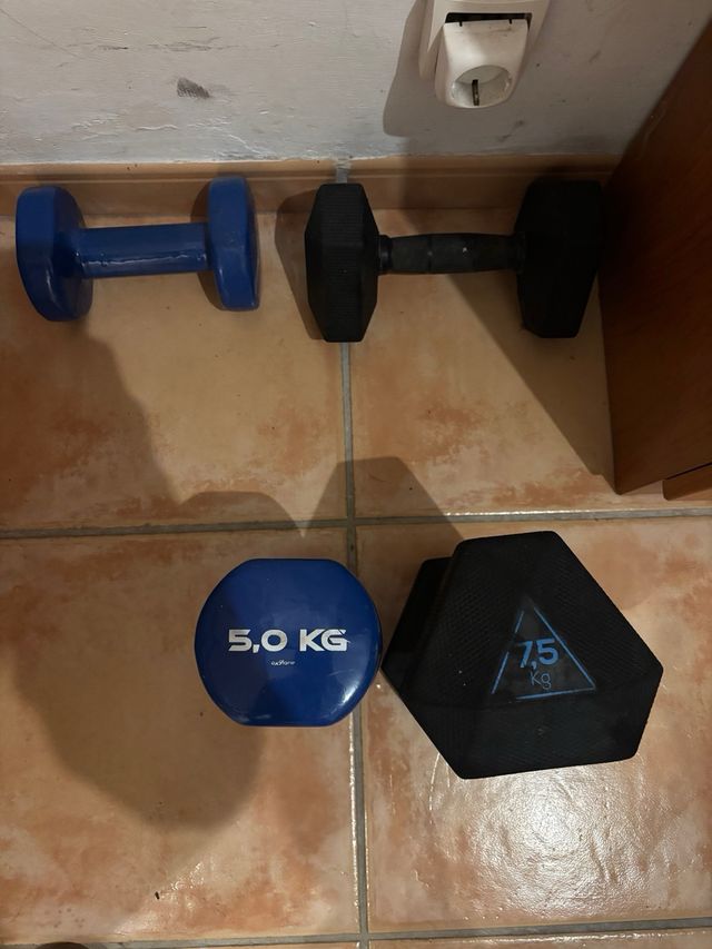 Mancuernas 5kg y 7.5kg Domyos