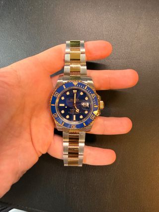 Relógio Rolex Submariner Dourado e Azul