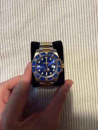 Relógio Rolex Submariner Dourado e Azul