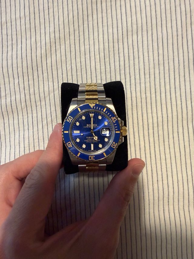 Relógio Rolex Submariner Dourado e Azul