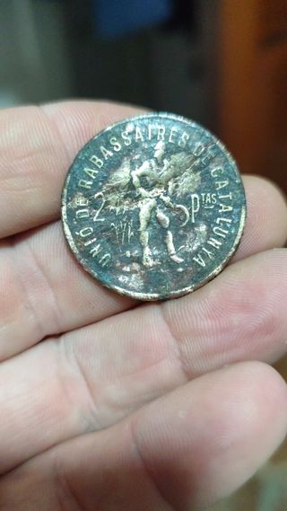 Moneda Unió Arrabasaires de Catalunya 2 Ptas