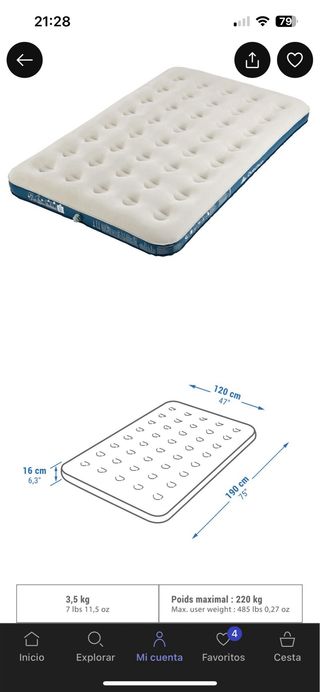 Colchón Hinchable 2 Personas