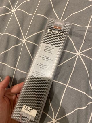 Orologio Swatch Chrono in pelle marrone