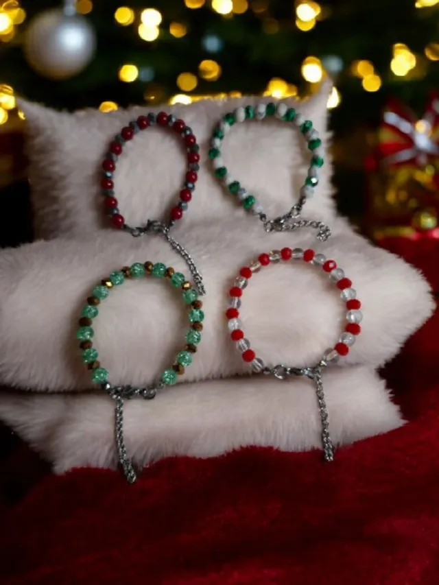 Pulseras elásticas navideñas