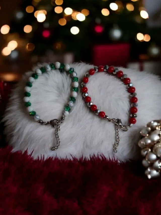 Pulseras elásticas navideñas