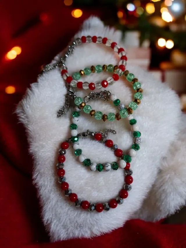 Pulseras elásticas navideñas
