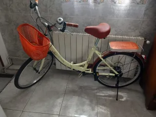 Bicicleta Plegable 24 Color Crema/Marrón