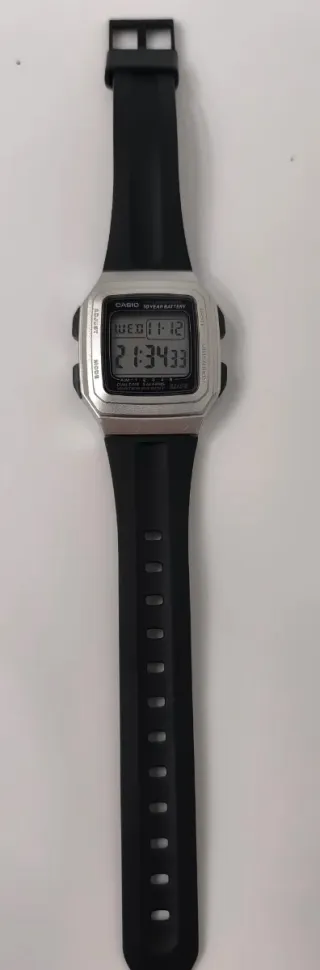 Reloj Casio F-201WA Plata y Negro