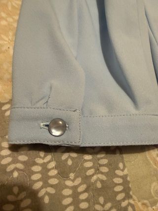 Blusa Muji manga francesa azul Talla S