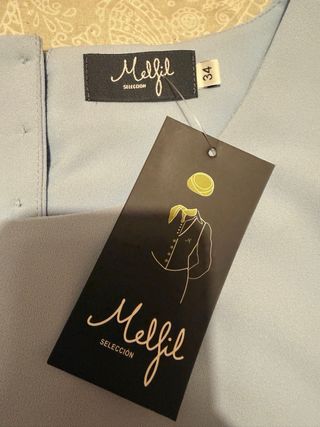 Blusa Muji manga francesa azul Talla S