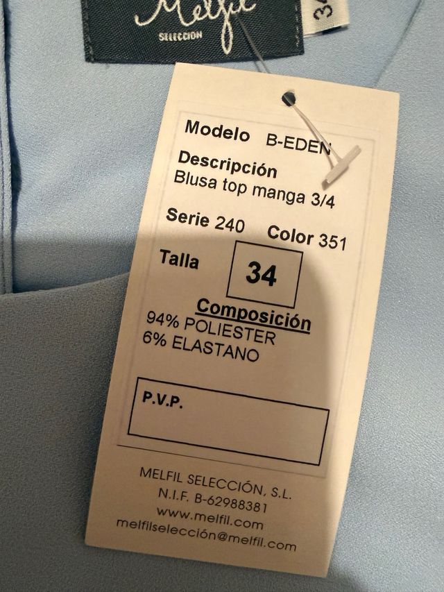 Blusa Muji a manica francese blu Taglia S