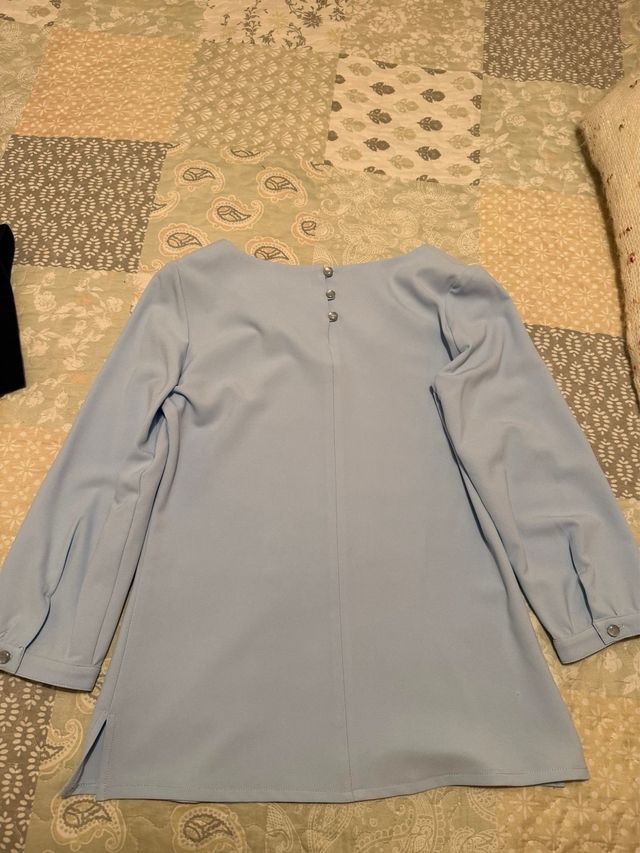 Blusa Muji a manica francese blu Taglia S