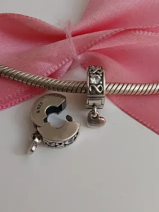 Clips plata S925 corazón.