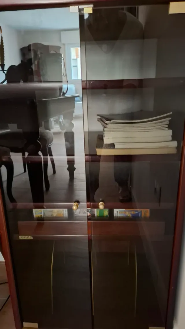 Mueble madera cristal equipo música