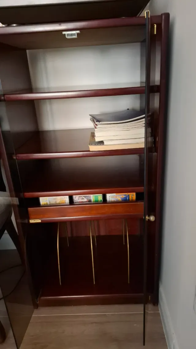 Mueble madera cristal equipo música