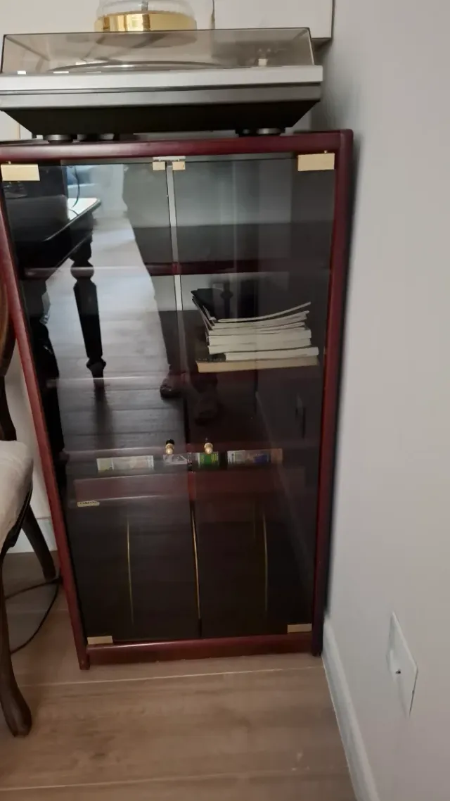 Mueble madera cristal equipo música