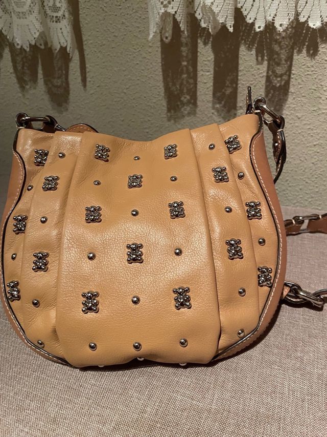Bolso Tous Piel Beige con Tachuelas